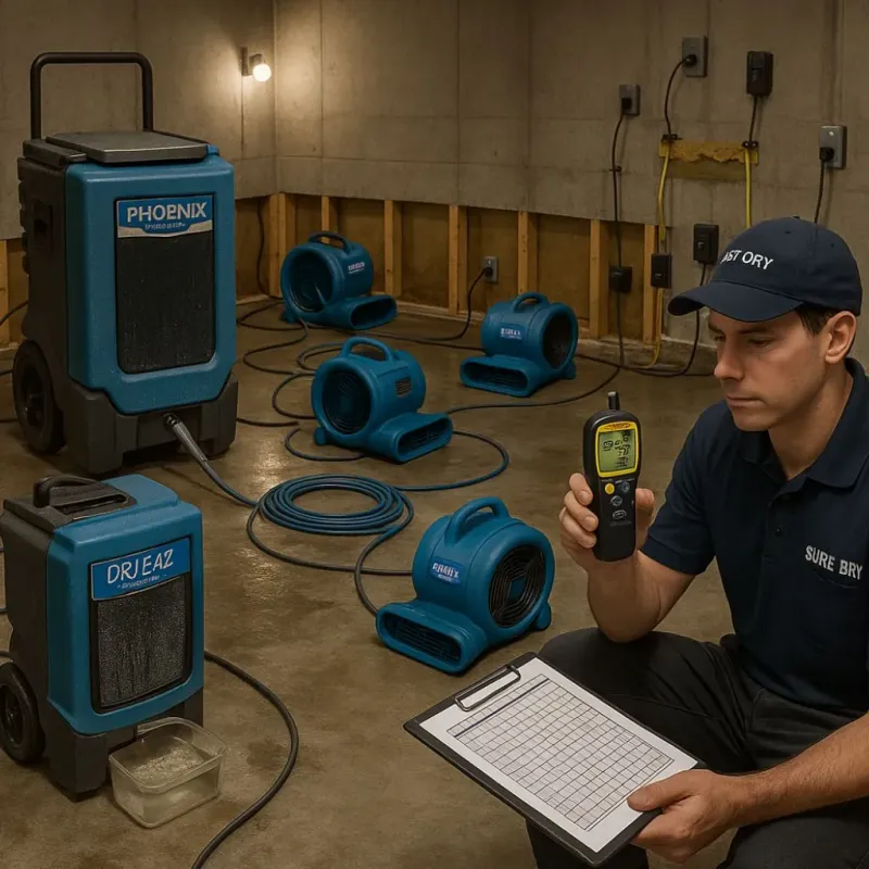 Structural Drying and Dehumidification process in Zephyrhills South, FL